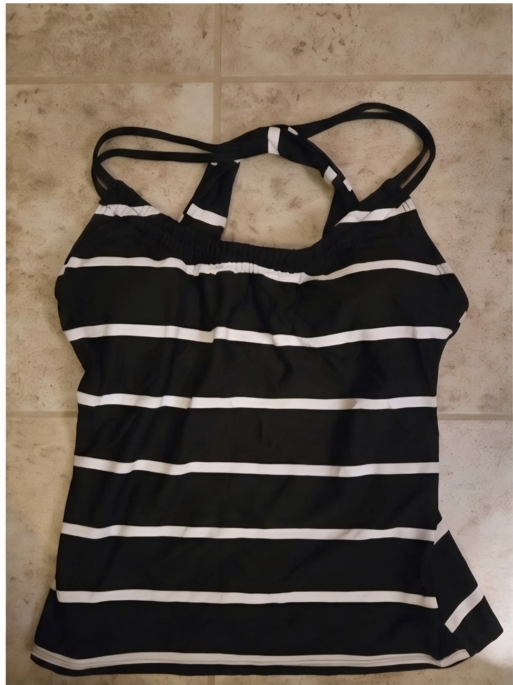 next Black and White Striped Women's Tankini Top
